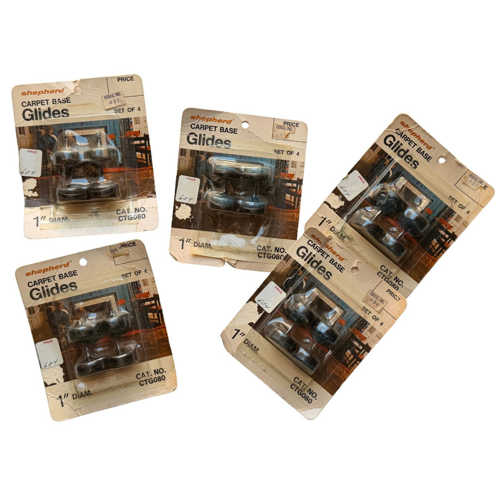 5 Pack Vintage Shepherd Brand 1 Inch Carpet Base Glides For Furniture Legs New